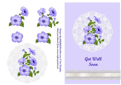 Blue Petunia on Lace - Someone Special