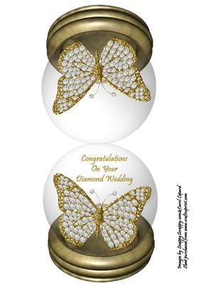 Diamond Butterfly Snow Globe - Diamond Wedding