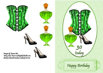 30th Birthday Green Corset