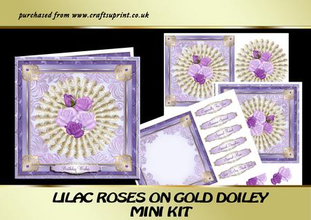 Lilac Roses on Gold Doiley Mini Kit