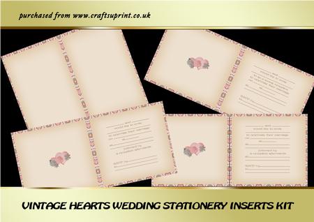 Vintage Hearts Wedding Stationery Inserts Kit