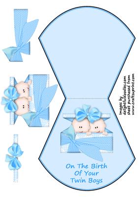 Twin Boys Wobble Card