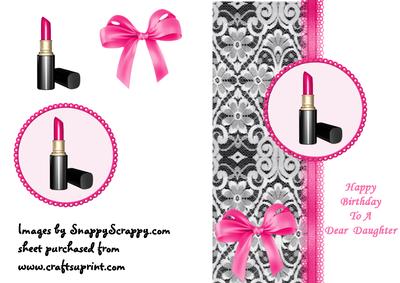 Pink Lipstick Card - Daughter