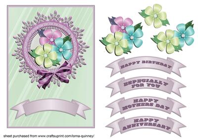 Mint & Lilac Floral Card Front