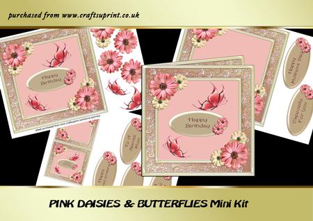 Pink Daisies & Butterflies Mini Kit