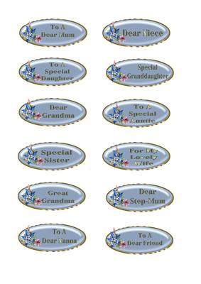 Blue Oval Sentiment Tags - Female Relations