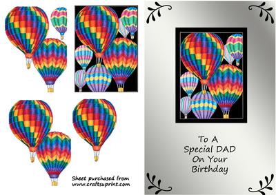 Hot Air Balloons Decoupage - Dad Birthday