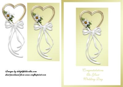 Gold Heart and Flowers