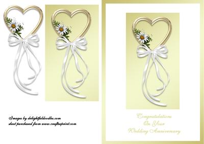 Gold Heart and Flowers Anniversary