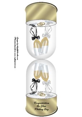 Wedding Day Champagne Glasses in Glass Dome