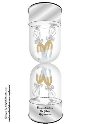 Engagement Champagne Glasses in Glass Dome