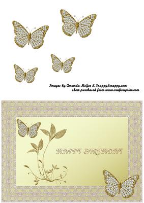 Diamond Butterflies in Lace Frame