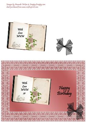 Birthday Book in Pink Lace Frame