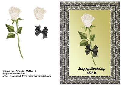 White Rose in Black Lace Frame Mum