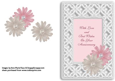 Lace & Flowers Anniversary Card