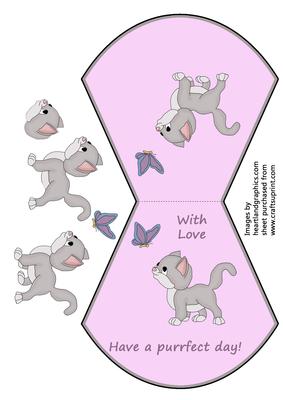 Kitten & Butterfly Wobble Card
