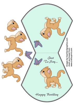 Kitten & Butterfly Wobble Card 2