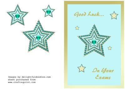 Turquoise Stars - Good Luck in Exams