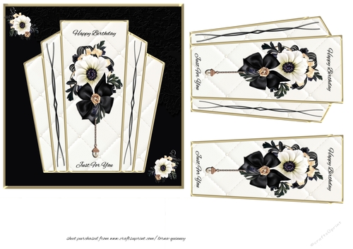Black and White Deco Card Front