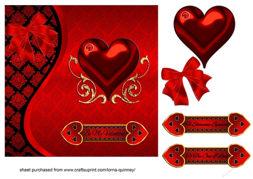 Red Heart Sqaure Valentine Card