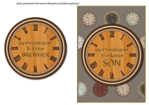 Clocks Birthday Card - Son & Brother