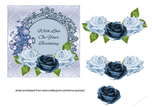 Blue Roses Square Card Front