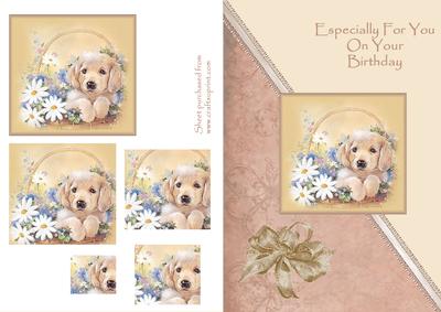 Puppy in Basket Pyramdi Card Front