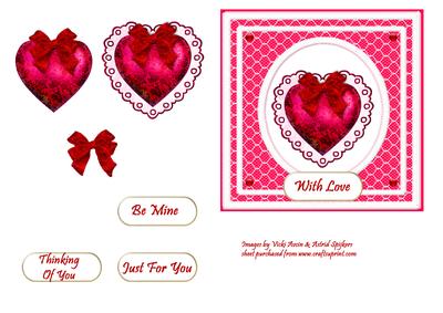 Red Satin Heart on Lace