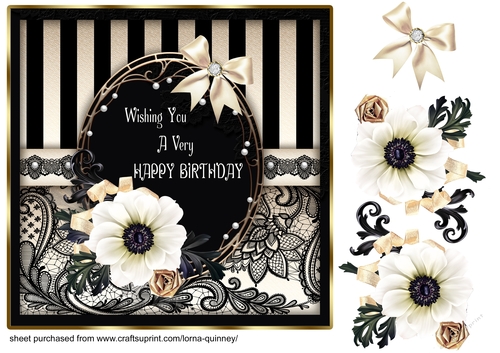 Black and Gold Lace Card Front