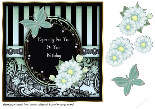 Black and Green Lace Card Front