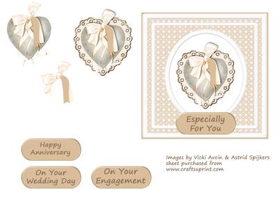 Silver Satin Heart on Lace