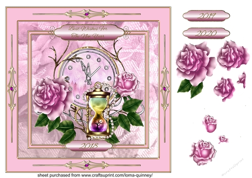 Clock & Hour Glass New Year Card 2