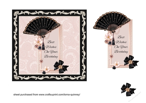 Black and Rose Gold Fan