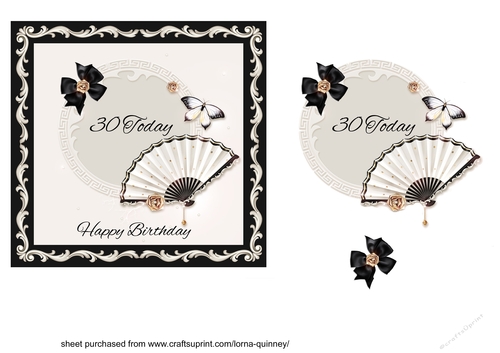 Black and White Fan 30th Birthday