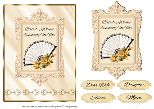 Roses and Fan Card Front 2 