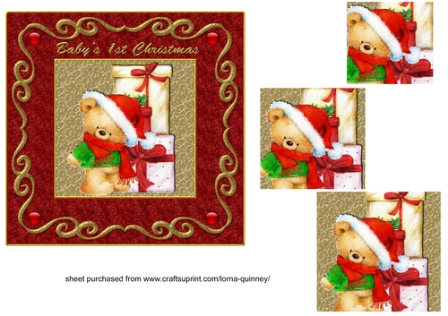 Teddy & Presents - Babys 1st Christmas