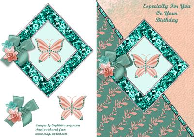 Jade & Peach Butterfly - Birthday