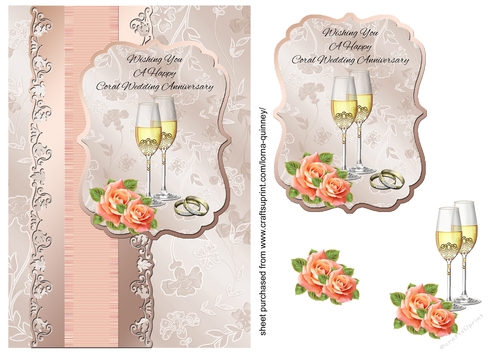 Champagne & Roses Coral Wedding Anniversary