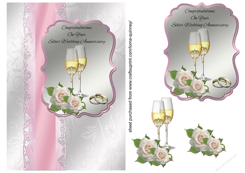 Champagne & Roses Silver Wedding Anniversary