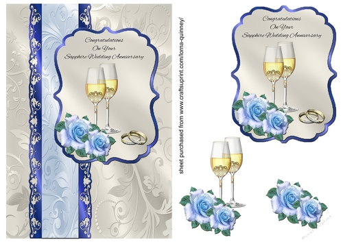 Champagne & Roses Sapphire Wedding Anniversary