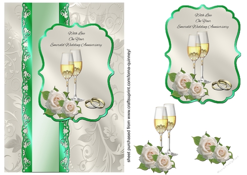 Champagne & Roses Emerald Wedding Anniversary