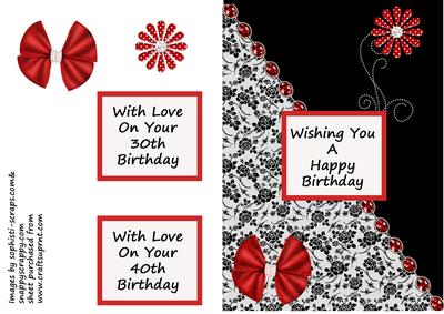 Red & White Daisy - 30th & 40th Birthday