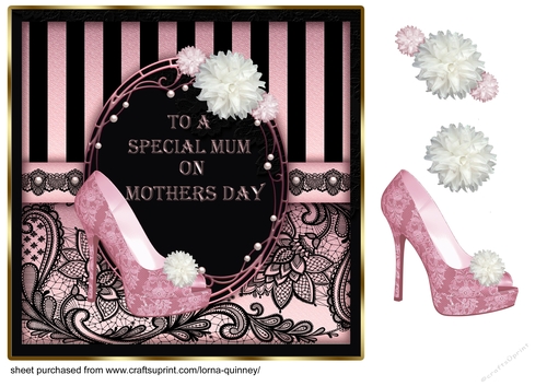 Black and Pink Lace Mothers Day