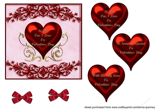 Heart and Swirls Valentine Card