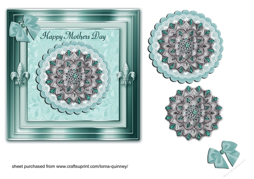 Teal Jewelled Mandala - mothers day