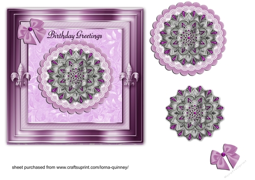 Lilac Jewelled Mandala - birthday