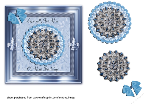 Blue Jewelled Mandala - birthday