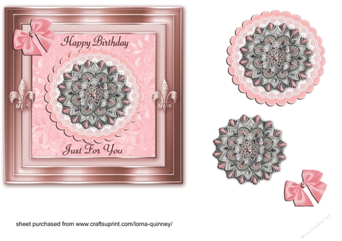 Coral Jewelled Mandala - birthday