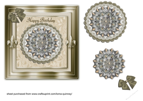 Gold Jewelled Mandala - birthday