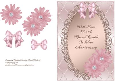 Daisies on Pink Oval Frame - Anniversary